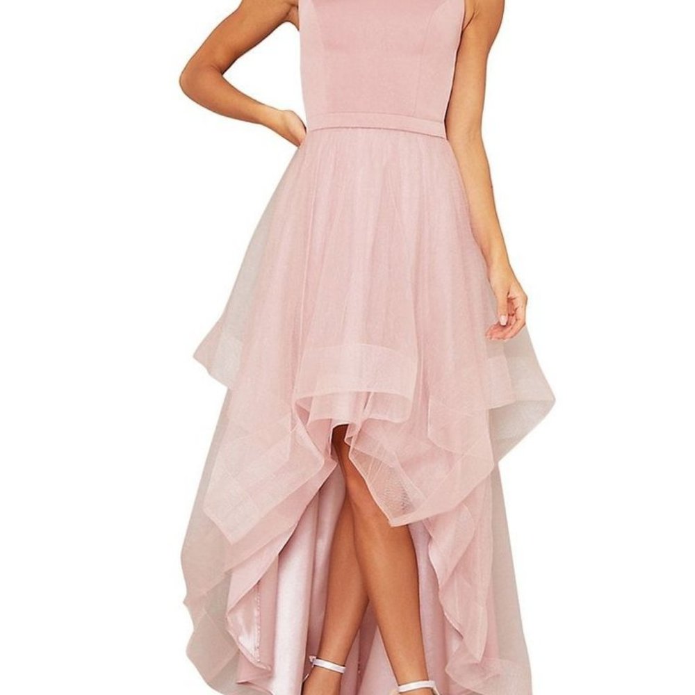 NWT CHI CHI LONDON PINK HIGH LOW DRESS (US SIZE 6 / MED) PETITE